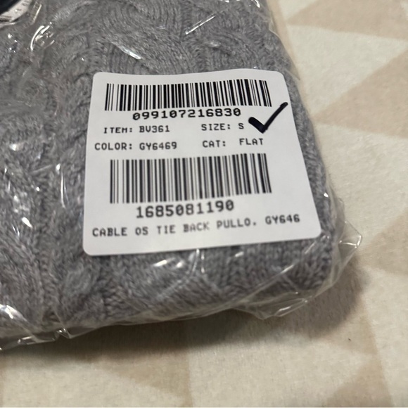 J crew heather gray Tie-back cable-knit sweater - Picture 3 of 3